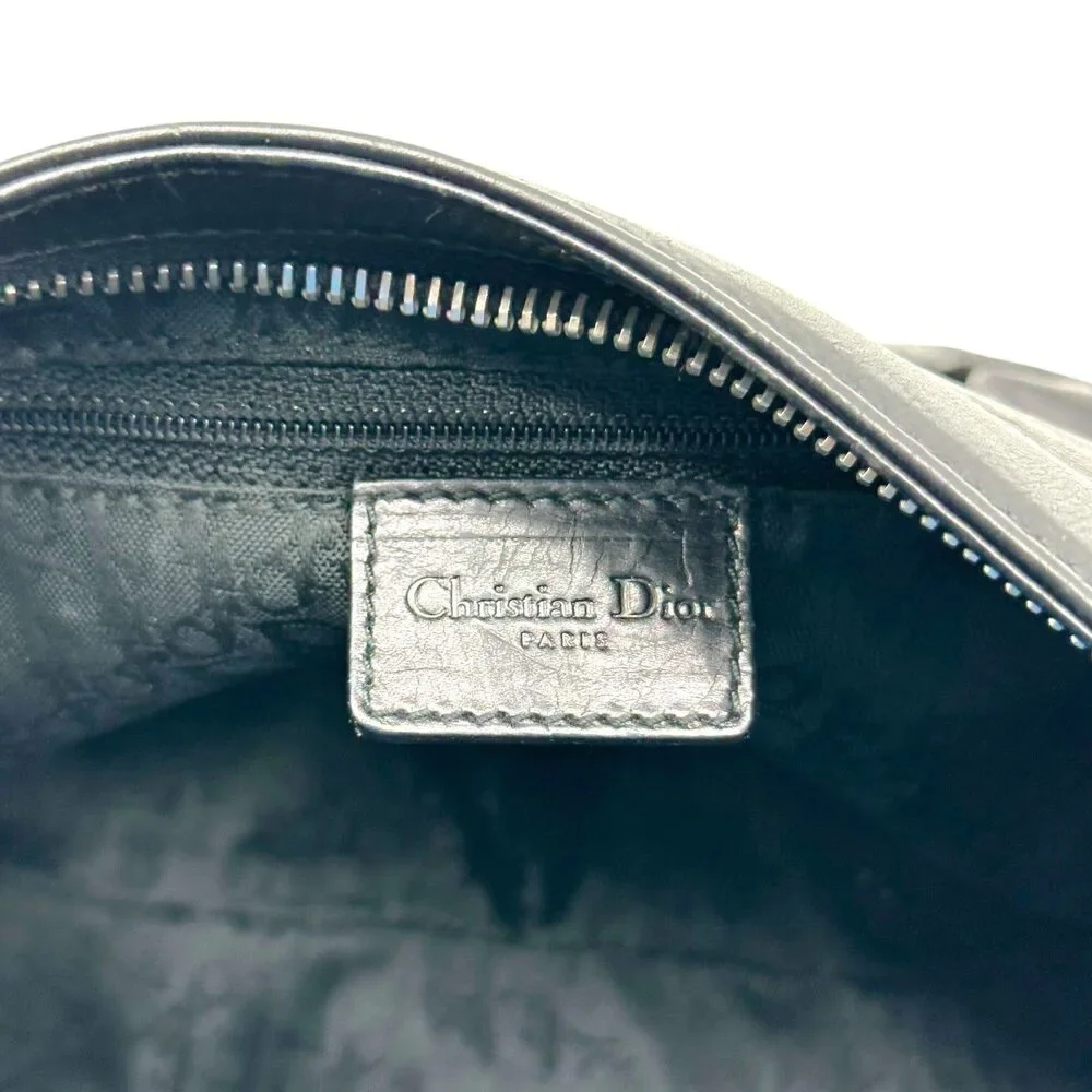 Christian Dior Black Leather Ballet Lace-Up Corset Shoulder Bag